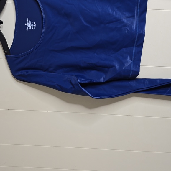 Antonio Melani Active Runched Crew Neck Long Sleeve Fitted Crop Top XL - Picture 5 of 10